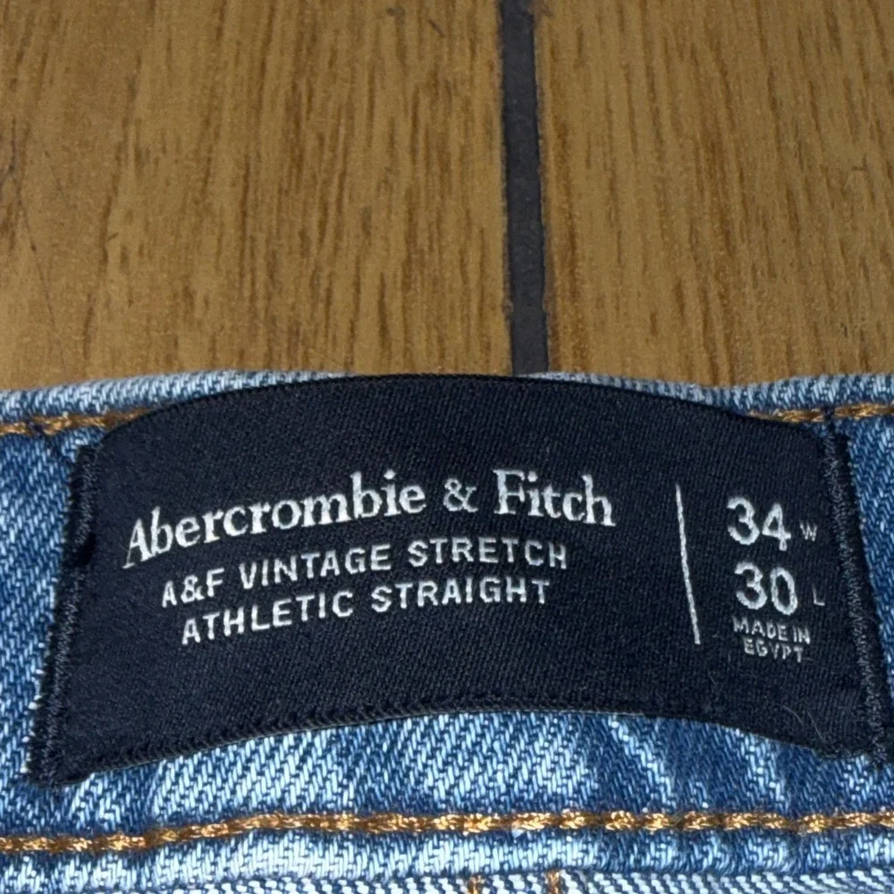 Abercrombie & Fitch Athletic Straight Vintage Stretch Jeans Blue 34x30 Mens